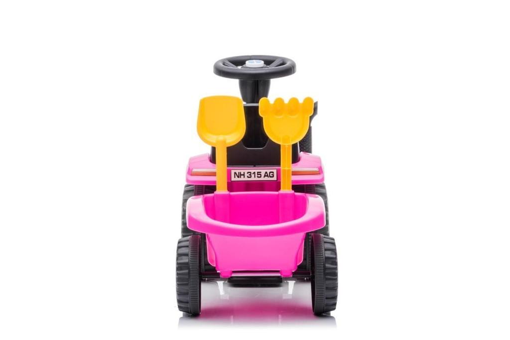 Jeździk Dla Dziecka Na Roczek Pchacz Traktor Z Przyczepą New Holland Różowy
