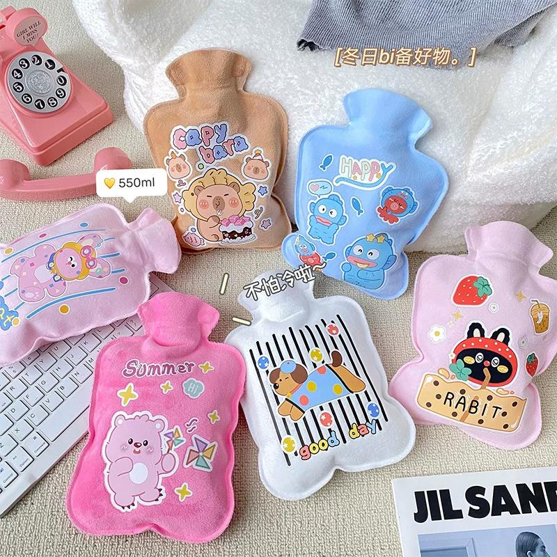 Hot Water Bag Water Injection Bed Warm Hands and Feet Hot Compress Hot-Water Bag Irrigation Thickened Flocking Explosion-Proof Small Size Hand Warmer