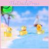 Adorable Luminous Playful Duckling Figurines Resin Miniature Decor Set