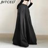 BITCED Spring/Summer Women's Solid-Color Streetwear High-Waisted Relaxed-Fit Wide-Leg Pants