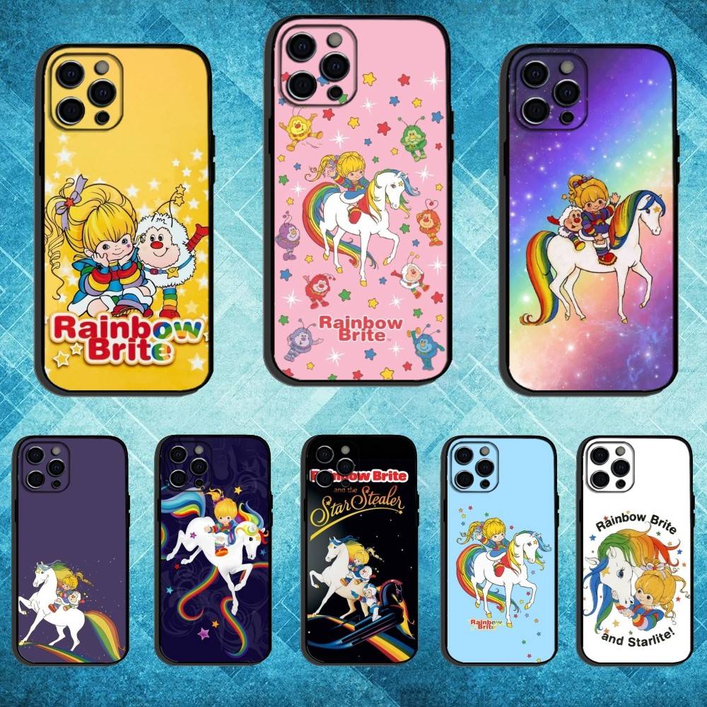 Cartoon R-Rainbow Brite Phone Case For iPhone17,16,15,14,13,12,11 Plus,Pro Max Soft Black Cover