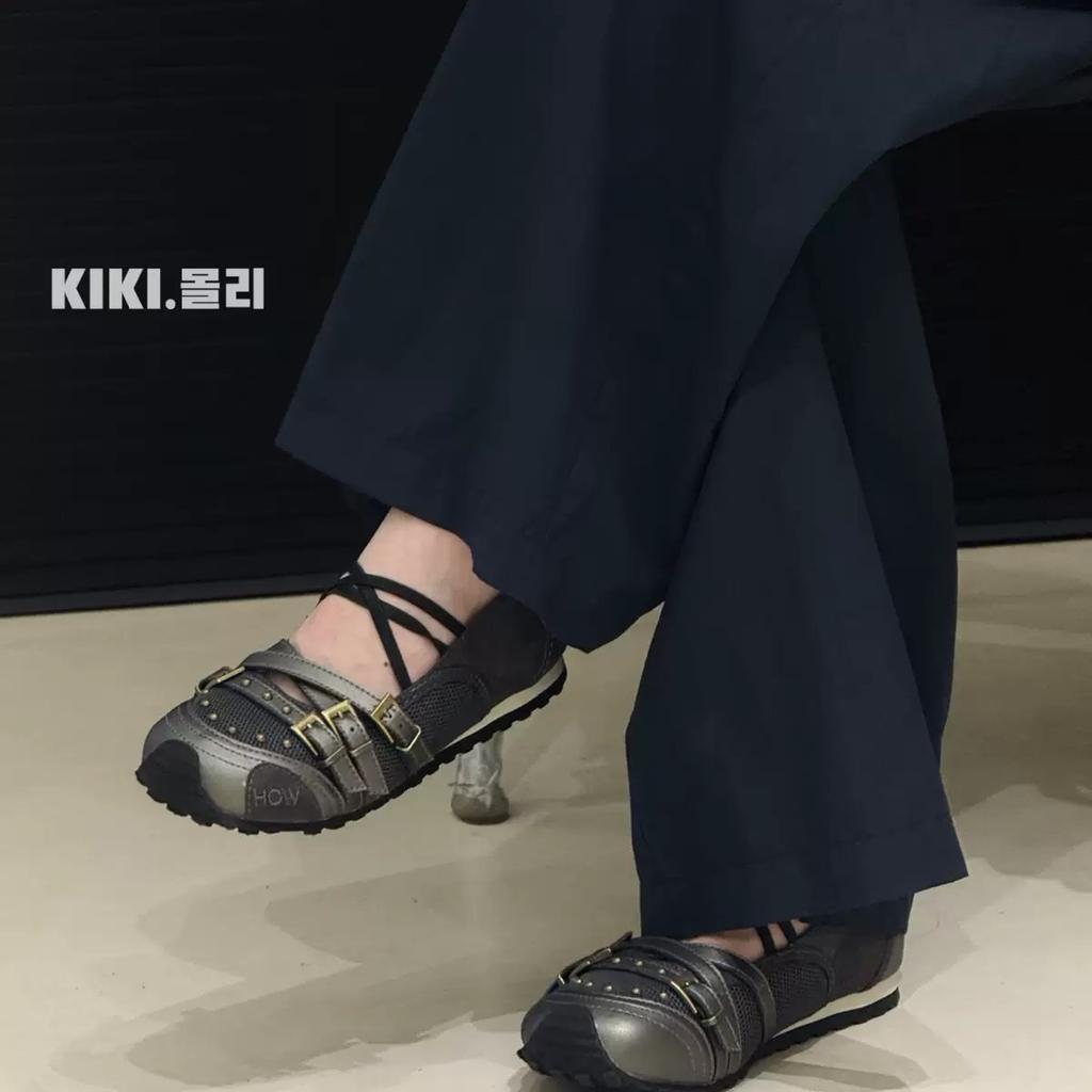 Женские балетки новая кожа ретро одинарная обувь внутренняя высота увеличение заклепка мелкий вырез Мэри Джейн обувь