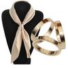 Fashion Rose Gold Plated Trio Scarf Ring Silk Scarf Buckle Clip Slide Jewelry