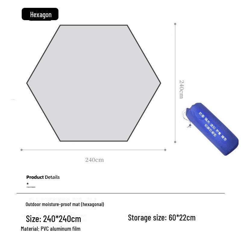 Двусторонний утолщенный коврик для кемпинга на открытом воздухе с влагонепроницаемой алюминиевой пленкой