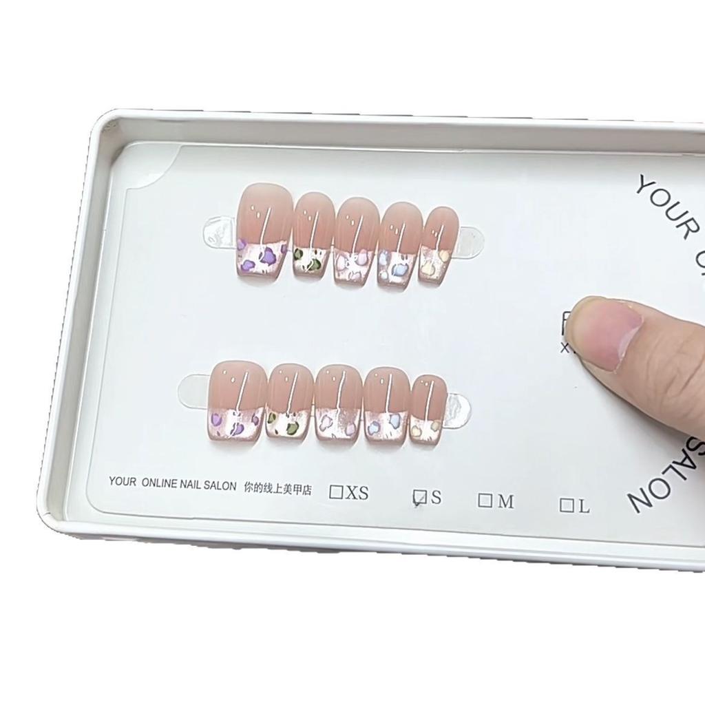 Ручная работа Броня Цветной Леопардовый Принт Кошачий Глаз Расписанный вручную Чистый Сладкий Темперамент Отбеливающий Накладной Ноготь