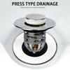 2Pcs Bounce Up Press Type Shower Sink Plug Bathroom Kitchen Accessories Plastic/Brass Core Drain Filter Hair Catcher Universal