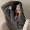 Korean Style Twisted Hooded Double-Zip Knit Cardigan - Women's Loose Fit, Long-Sleeved Sweater for Autumn and Winter