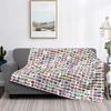 World Flag Blanket Warm Flannel Throw Blanket Flags of All Countries of The World Blankets for Bed Couch Sofa Home Decor Gifts