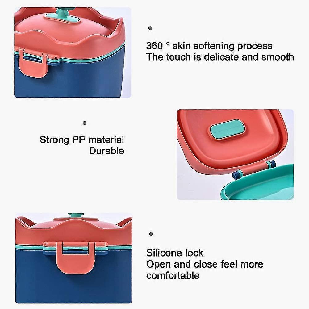 Baby Milk Powder Container With Spoon Portable Milk Powder Storage Container For Travel Outdoordouble Sealing And Strong Lock(1pc-blue,size:s)