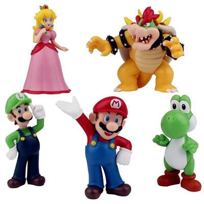 5-18 шт./комплект Фигурки Действия Игрушки Куклы Модель Набор Super Mario Bros ПВХ Луиджи Йоши Донки Конг Гриб Праздничные Подарки