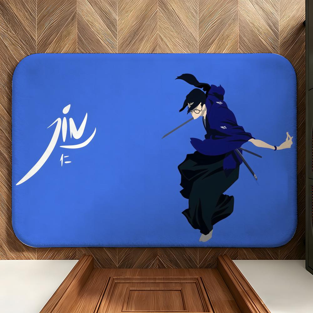 anime S-Samurai C-Champloo Floor Mat Soft Flannel Floor Mat Suitable for Entryways, Living Rooms, Bedrooms, and Bathrooms