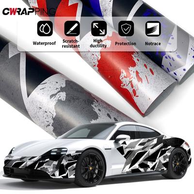 Камуфляжная виниловая пленка для оклейки автомобиля 3 цвета Автомобильный декор Геометрический стиль Оклеечный лист Пленки для кузова автомобиля Наклейки для автомобильных аксессуаров