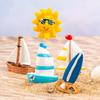 3/11Pcs/Set Miniature Seaside Theme Toy Kit Mini Resin Surfboard Seashell Seabirds Dolphin Starfish Boats Bucket Shoes Sun Model