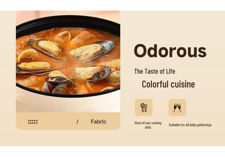Multi-Functional Electric Cooking Pot: Stir-Fry, Noodles, Hot Pot & More