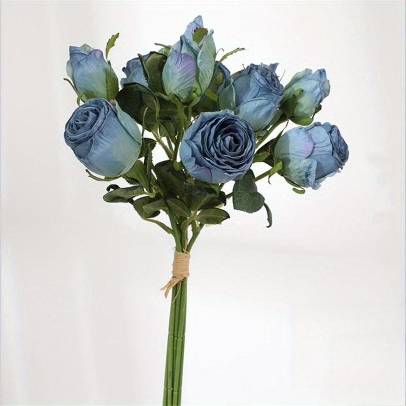 1 шт. Разноцветные пластиковые розы с 6 стеблями в стиле ретро с опаленными краями, Подходят для украшения свадебной вечеринки, украшения дома, горшечных украшений