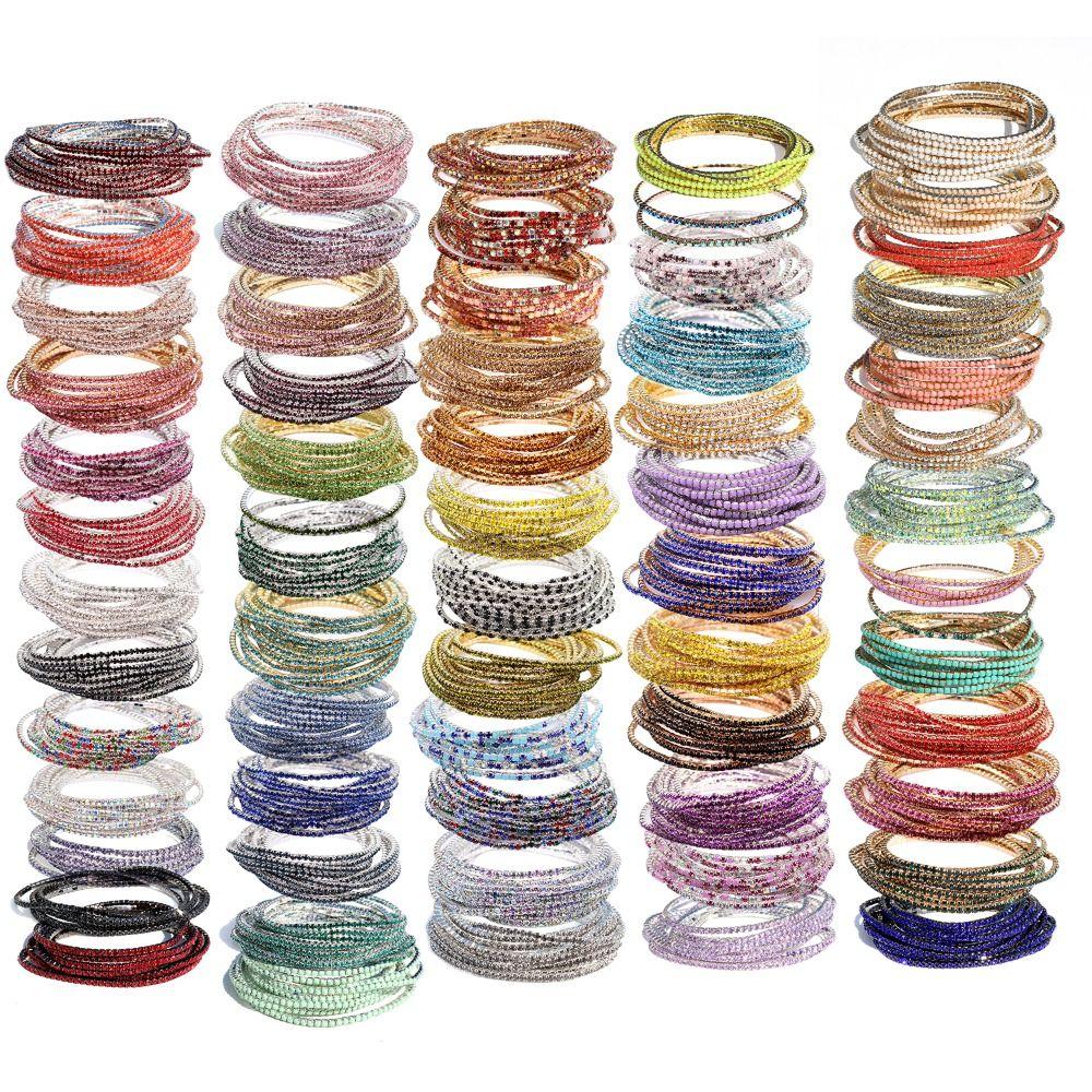 Ювелирный браслет со стразами, цветной браслет, модный эластичный браслет со стразами для девочек