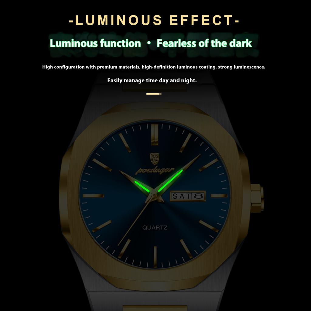 Топ Бренд Роскошные Новые Мужские Часы Водонепроницаемые Светящиеся Кварцевые Календарь Наручные Часы