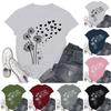 Women's Fashion Casual Printed Short Sleeve Round Neck Pullover Tops