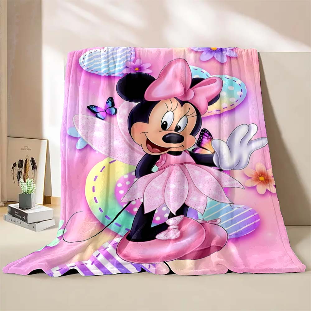Cartoon Disney Minnie Mouse Mickey Print Blanket Warm and Soft Suitable for Children Adult Luxury Gifts Home Travel Camping