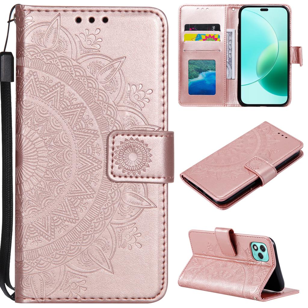 For Honor 400 Lite Stand Case Imprinted Totem PU Leather Wallet Phone Cover