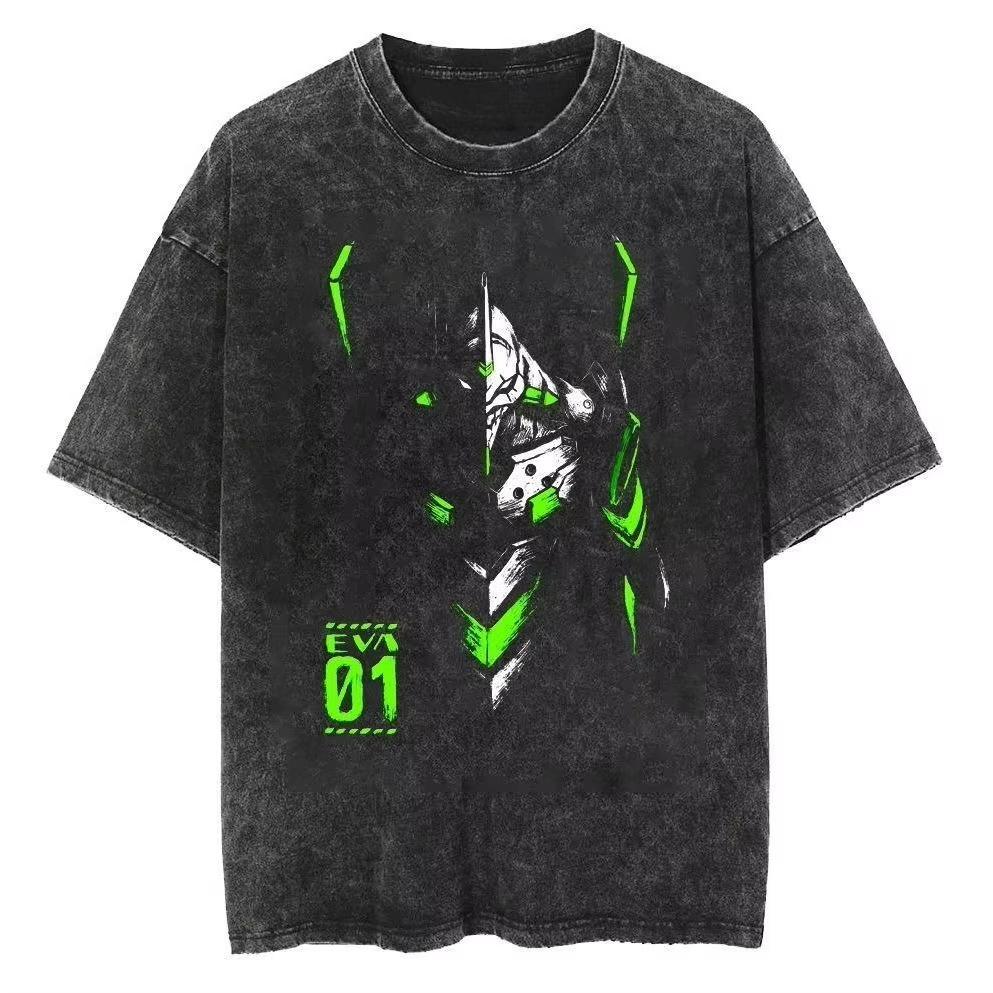 Футболка Neon Genesis Evangelion с принтом EVA Аниме Хлопок Родитель-ребенок Повседневная Свободная футболка для Мужчин Женщин Фанатов Аниме Новая