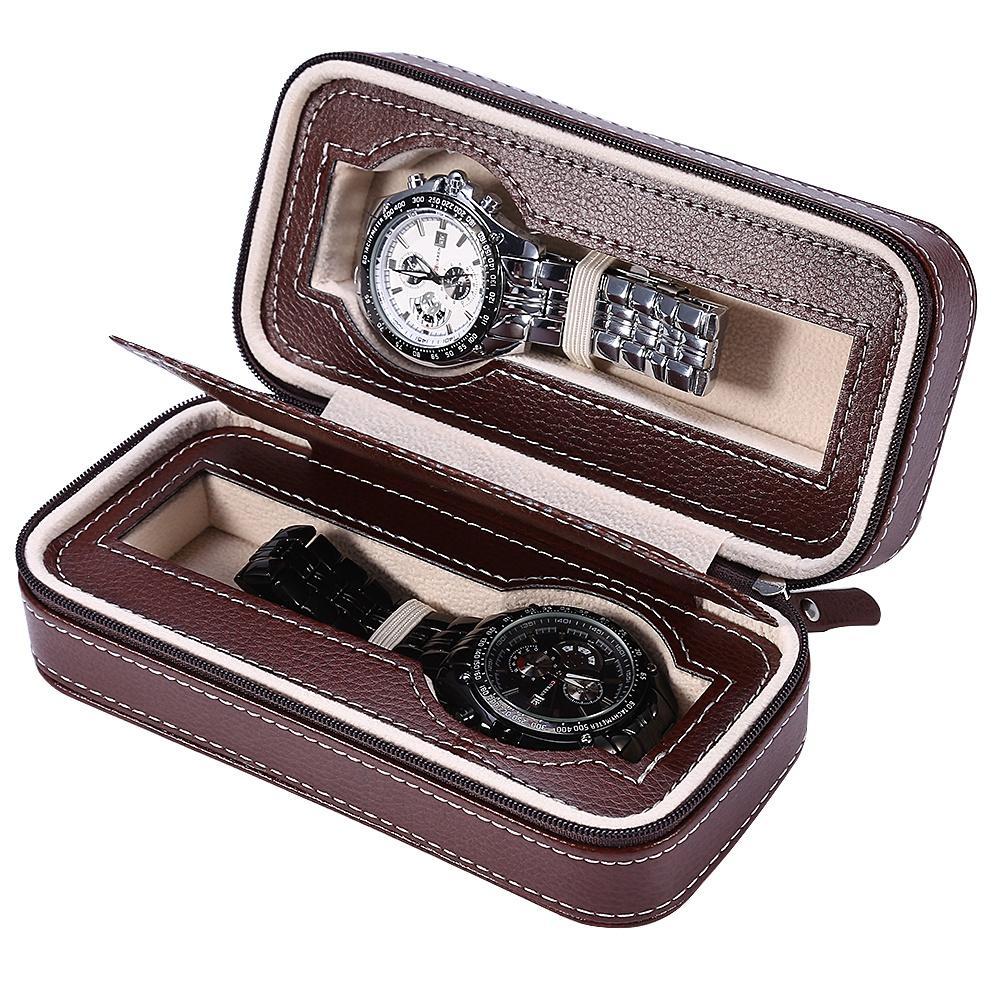 2 слота держатель для парных часов чехол для наручных часов на молнии коробка для хранения органайзер