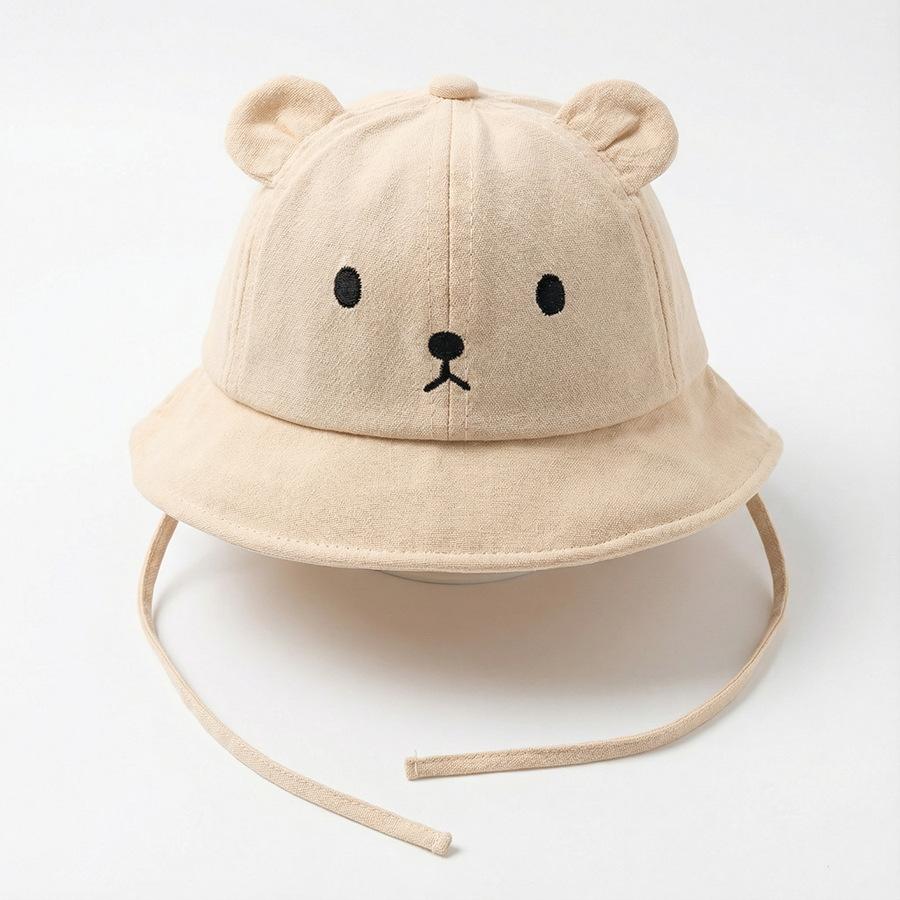 Spring and Summer Korean-style baby super cute little bear fishing hat for both boys and girls, a lightweight sun protection and
