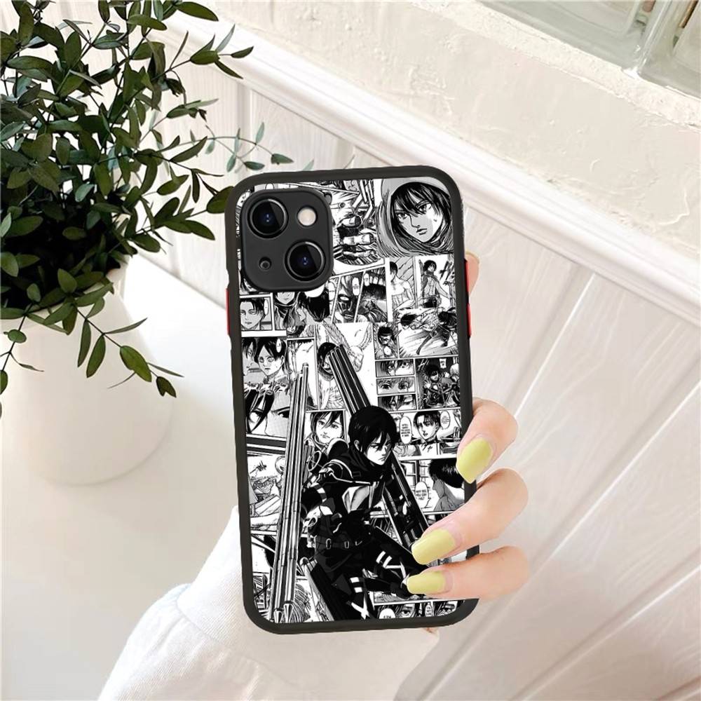 Hot Anime Attack On Titan Phone Case For IPhone 14 11 12 13 Mini Pro Max 8 7 Plus X XR XS MAX Translucent Matte Cover