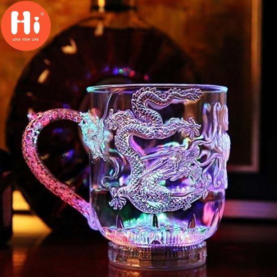 LED Flas Ng Color Change Water Activated Light Up Dragon Beer W Sky Cup Mug