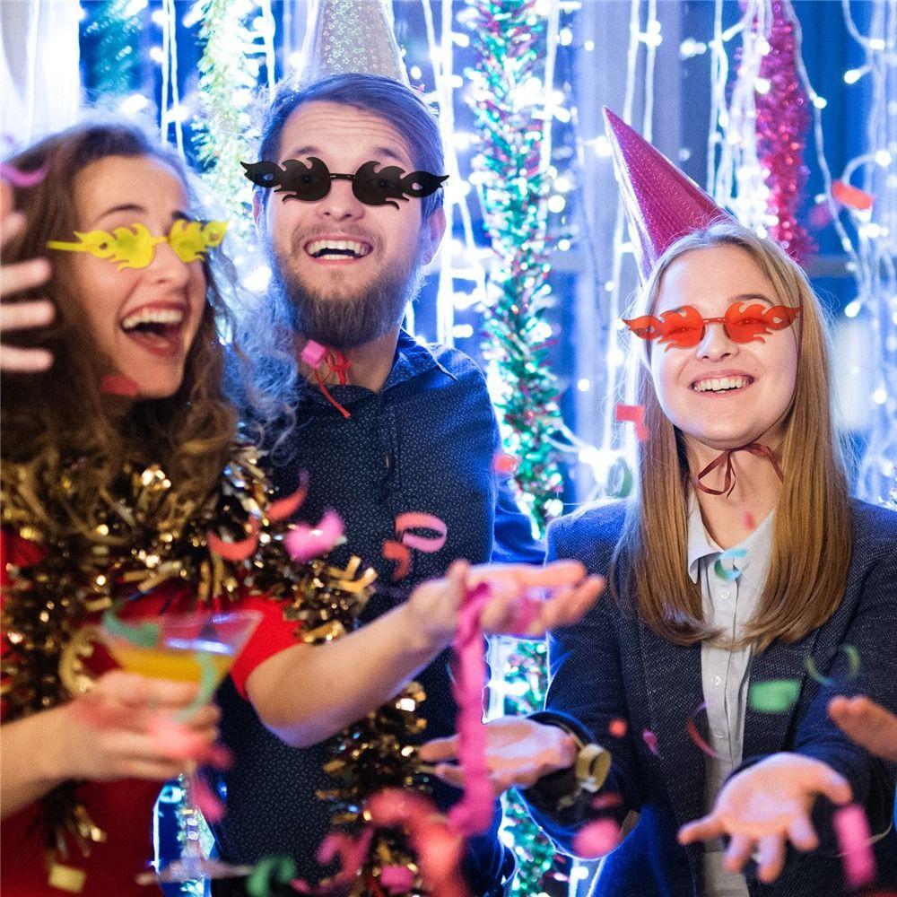 Novelty Cosplay Party Rimless Flame Sunglasses Sunglasses for Women Flame Shaped Sun Glasses