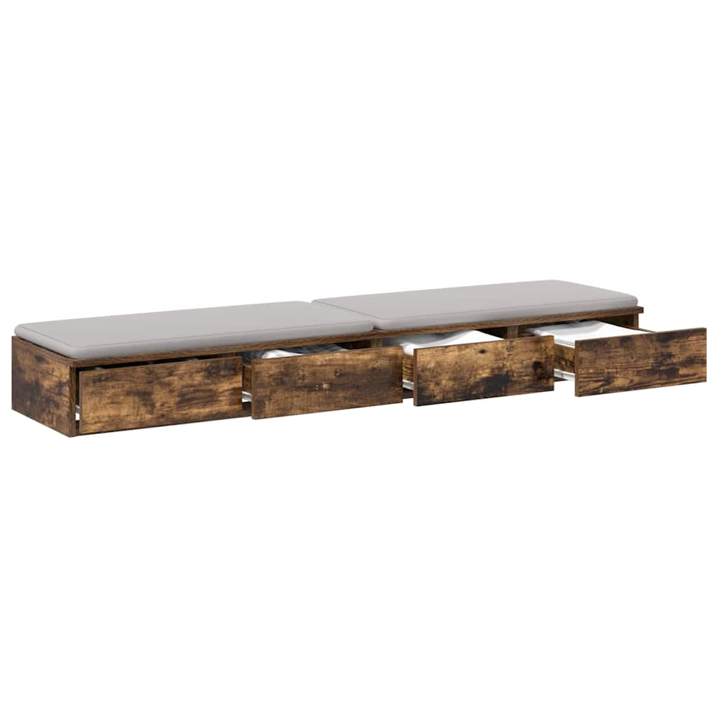Bed Drawers Smoked Oak 140 x 36.5 x 16.5 cm