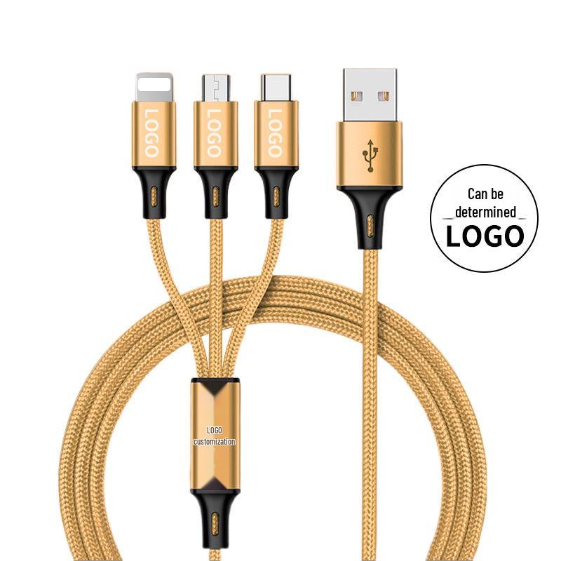 USB-кабель для быстрой зарядки 3-в-1: Совместимо с устройствами Apple, Huawei, Type-C и Android, Универсальное зарядное устройство 3A