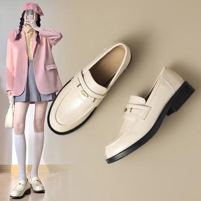 Кожаная обувь в британском стиле, обувь в стиле колледжа, женская обувь, темпераментные лоферы, обувь слипоны