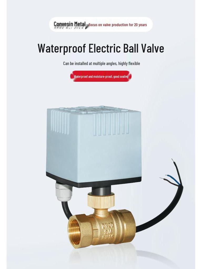 Водонепроницаемый электрический двухходовой клапан из чистой меди для наружных систем ОВКВ