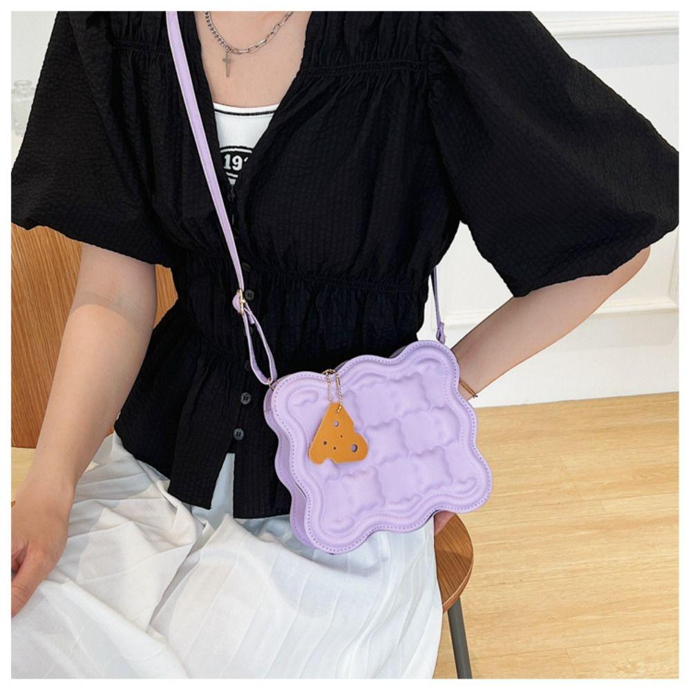 Повседневная сумка-мессенджер из искусственной кожи Мини-сумка через плечо Простая сумка через плечо Cheese Shopping