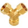 H58 Латунь 1/2" 3/4" Резьба BSPP Тройник равнопроходной Редуктор Фитинг для труб Утолщенный Соединитель-муфта Адаптер для воды и газа Соединитель
