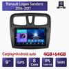10-дюймовый Android Carplay для Renault Logan Sandero 2014-2017, автомобильный радиоприемник, мультимедийный видеоплеер, GPS-навигация, WIFI, 4 + 64 ГБ