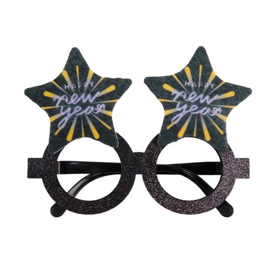 2024 новогодние украшения для вечеринки, очки, реквизит для фотографий, черные и золотые тематические рамки, оправы для очков с новым годом