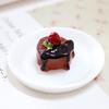 3Pcs Simulation Chocolate Cakes Miniature Food Figurine Dollhouse Accessories