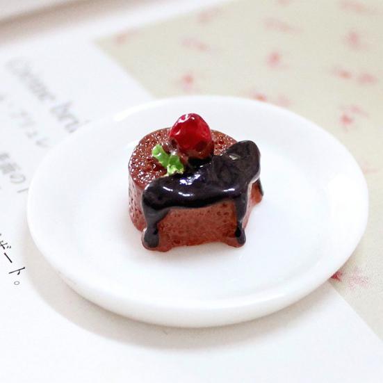 3Pcs Simulation Chocolate Cakes Miniature Food Figurine Dollhouse Accessories