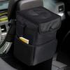 Vehicle Storage Tool Car Trash Can with Lid Storage Pockets Auto Rear Seat Garbage Can Organizer Large Capacity Trash Bin