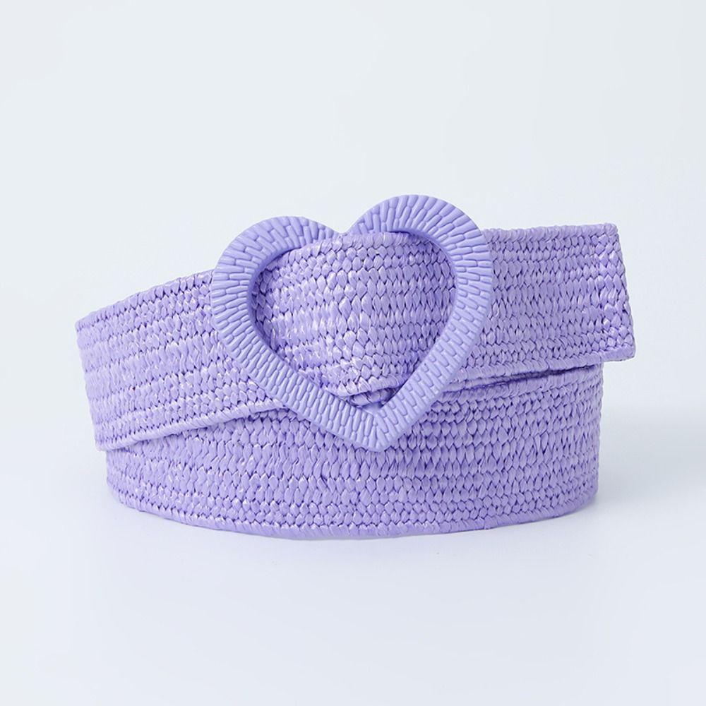 4cm Wide Braided Belt Straw Woven Waistband Sweet Waist Belt