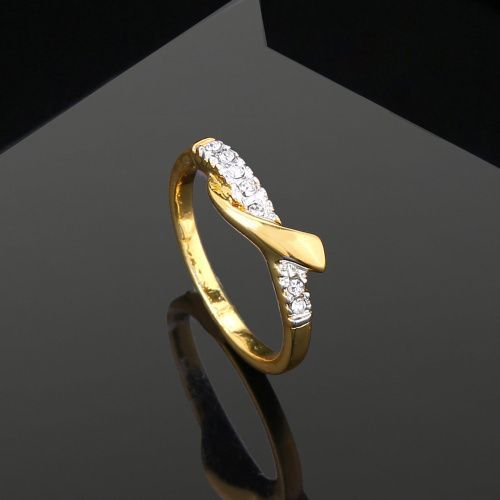 Charming Gold Plated Women's Finger Ring Estele with Crystals