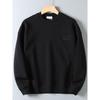 Original Export Surplus Air Layer Xinjiang Combed Cotton Drop Shoulder Cut Label Plain Versatile Loose Long-Sleeve Sweatshirt for Men Trendy