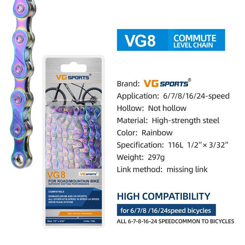 1 шт. Цепь для велосипеда VG Sports 8 9 10 11 скоростей Velocidade 8s 9s 10s 11s MTB Горный Шоссейный Велосипед Запчасти Аксессуары для Велосипеда