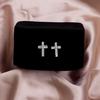 Zircon Stud The Cross Geometric Stud Earring Women Fashion Punk Style Rock Jewelry Girls Gift