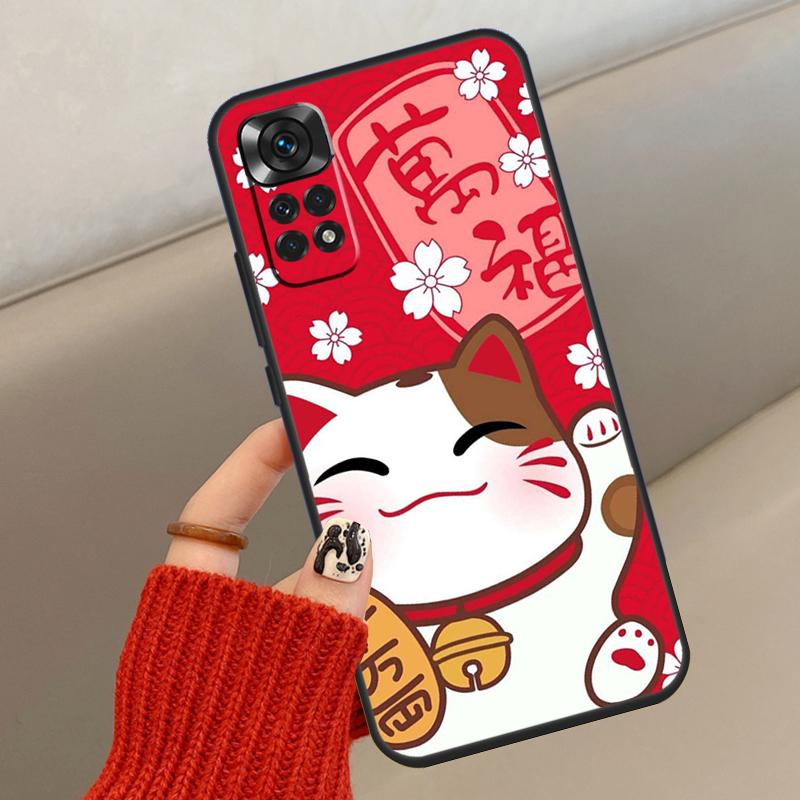 Чехол Maneki Neko Счастливой Кошкой для Денег для Xiaomi Redmi Note 12 11 10 8 9 Pro 11S 10S 9S 8T Чехол для Redmi 10 10C 9A 9C 9T