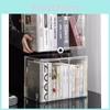 Прозрачный пластиковый ящик для хранения книг с крышкой для CD, журналов, настольный органайзер