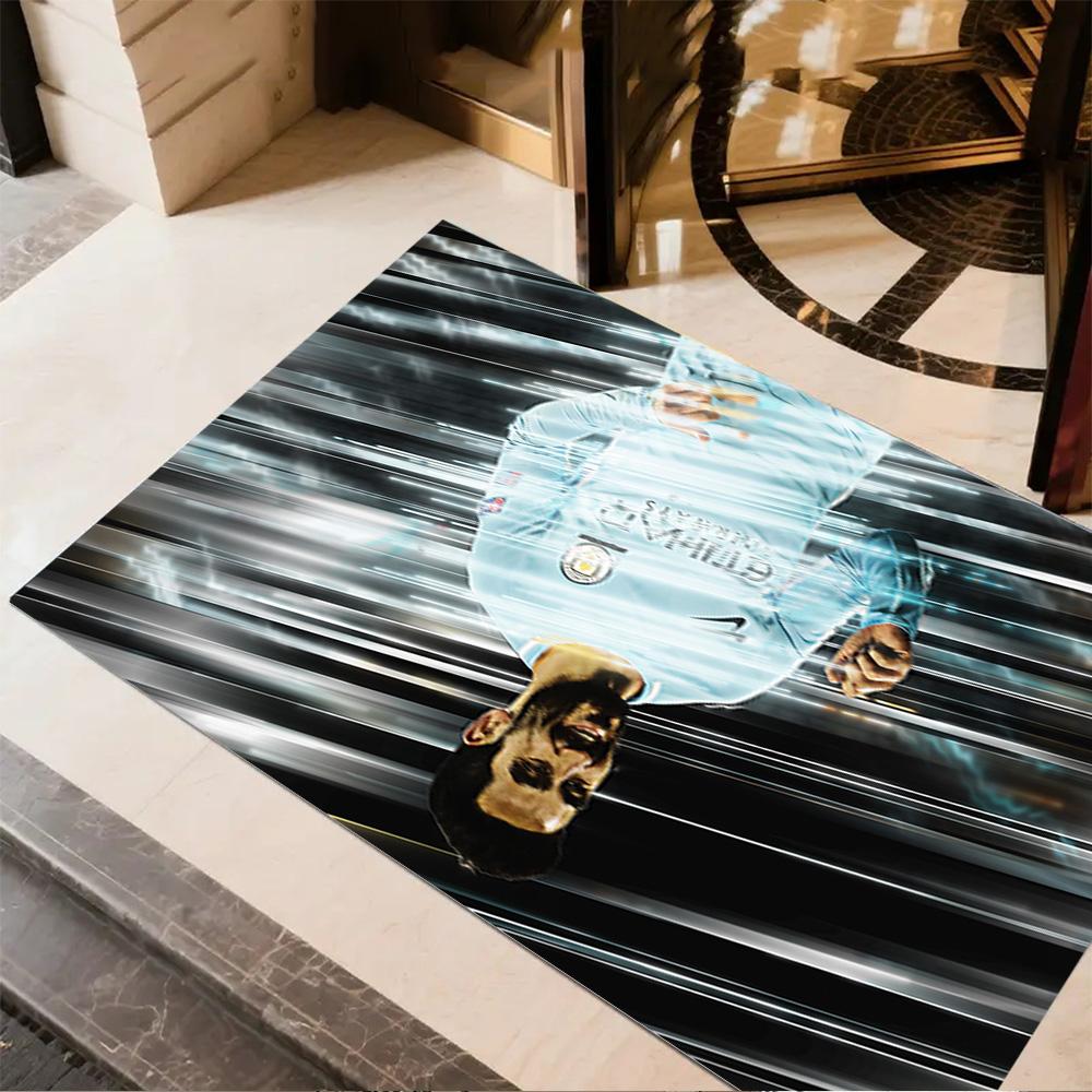 Football Spirit Action Carpet Design for Foyer Hallway Dining Room Playrooms Anti-slip Rug Anime Office Decor Best for Christmas
