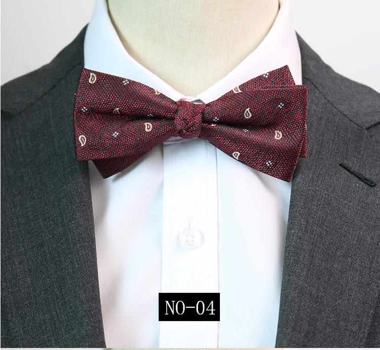 Узор Галстук-бабочка Мужской Банкетный Деловой Свадебный Жених Друг Жениха Джентльменский Костюм Студия Бордовый Темно-синий Бабочка